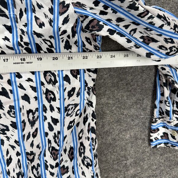 Victoria's Secret Sleepshirt Women XL White Animal Print Button Up Collared - Picture 4 of 6